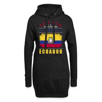 Ich Bin Dann Mal Weg Nach Ecuador Fahne Urlaub - Hoodie-Kleid - Schwarz - Vorne