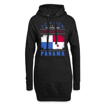 Ich Bin Dann Mal Weg Nach Panama Fahne Urlaub - Hoodie-Kleid - Schwarz - Vorne