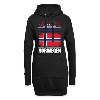 Ich Bin Dann Mal Weg Nach Norwegen Fahne Urlaub - Hoodie-Kleid - Schwarz - Vorne