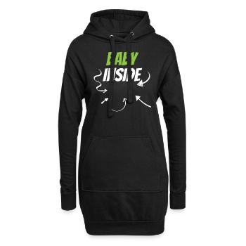 Baby Im Inneren Ankündigung Schwanger Baby Inside - Hoodie-Kleid - Schwarz - Vorne