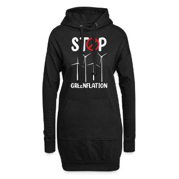 Greenflation Stop Inflation Énergie verte - Sweat-shirt à capuche long Femme - noir - Devant