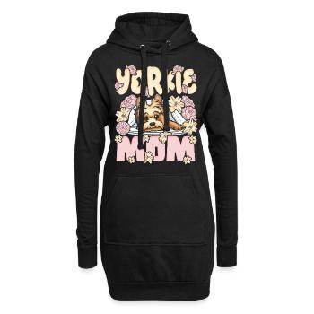 Yorkie Mom Yorkshire Terrier Hund Mama - Hoodie-Kleid - Schwarz - Vorne