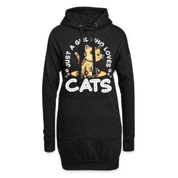 Katzen Katzenliebhaberin Kätzchen Mädchen - Hoodie-Kleid - Schwarz - Vorne