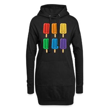 LGBT Flag Eis am Stiel 4. Juli Gay Subtle Pride - Hoodie-Kleid - Schwarz - Vorne