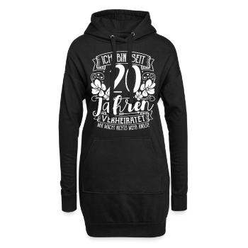 Mariage en porcelaine 20 ans marié - Sweat-shirt à capuche long Femme - noir - Devant