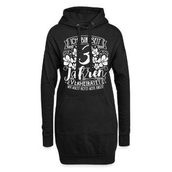 3 Jahre Verheiratet 3. Hochzeitstag - Hoodie-Kleid - Schwarz - Vorne