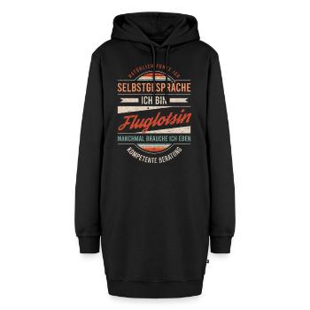 Fluglotsin Arbeitskollege Kollege Geschenk Retro - Hoodie-Kleid - Schwarz - Vorne