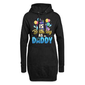Erster Geburtstag Als Papi Vater Party Papa - Hoodie-Kleid - Schwarz - Vorne