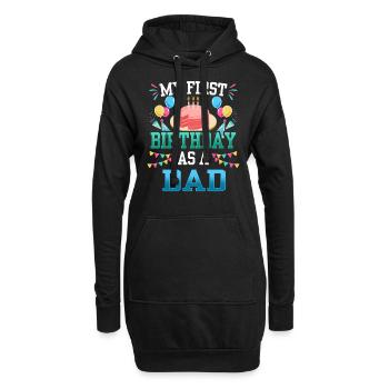 Mon premier anniversaire en tant que père papa papa - Sweat-shirt à capuche long Femme - noir - Devant