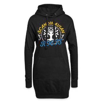 Skandinavische Wurzeln Schwedisch Skandinavien - Hoodie-Kleid - Schwarz - Vorne
