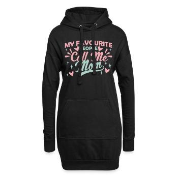 Mes gens préférés m’appellent maman maman maman - Sweat-shirt à capuche long Femme - noir - Devant