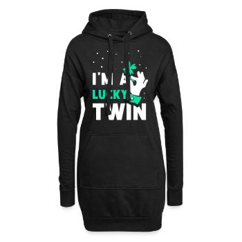 Ich Bin Ein Glücklicher Zwilling Irland Ire - Hoodie-Kleid - Schwarz - Vorne