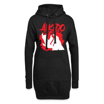 Aikido Arts Martiaux Combattant Amateurs d’Arts Martiaux - Sweat-shirt à capuche long Femme - noir - Devant