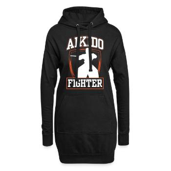 Aikido Kämpfer Kampfkunst Kampfsport Liebhaber - Hoodie-Kleid - Schwarz - Vorne