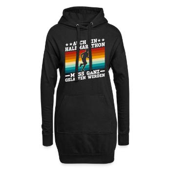 Halbmarathon Läufer Joggen Jogging Laufen Lustig - Hoodie-Kleid - Schwarz - Vorne