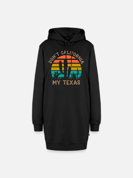 Kalifornien Texas Stolz Texaner Sprüche Texanisch - Hoodie-Kleid - Schwarz