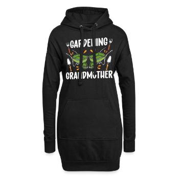 Gartenarbeitende Großmutter Gärtnerin Oma Garten - Hoodie-Kleid - Schwarz - Vorne