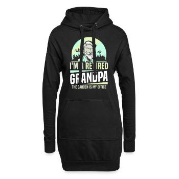 Bin Ein Opa Im Ruhestand Der Garten Ist Mein Büro - Hoodie-Kleid - Schwarz - Vorne