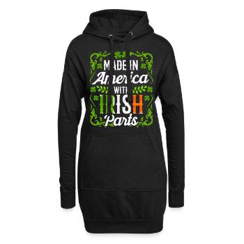 Fabriqué en Amérique avec des parties irlandaises irlandaises - Sweat-shirt à capuche long Femme - noir - Devant