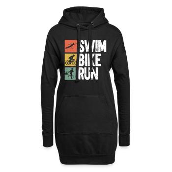Natation Cyclisme Course à pied - Entraînement au triathlon - Sweat-shirt à capuche long Femme - noir - Devant