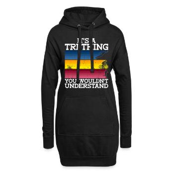 Triathlon Training Lustiges Triathlet Geschenk - Hoodie-Kleid - Schwarz - Vorne