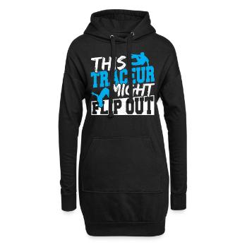 This Traceur Might Flip Out Freerunning Parkour - Hoodie-Kleid - Schwarz - Vorne