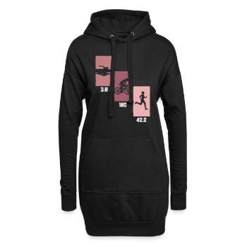 3.8 | 180 | 42.2 - Triathlon Frauen Training - Hoodie-Kleid - Schwarz - Vorne