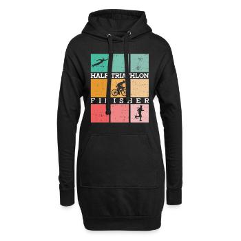 Halb-Triathlon Finisher - Triathlet - Hoodie-Kleid - Schwarz - Vorne