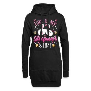C’est mon Sleepover Shirt Party Stay - Sweat-shirt à capuche long Femme - noir - Devant