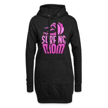 Surf Mama Surf Surfer Planche de surf - Sweat-shirt à capuche long Femme - noir - Devant