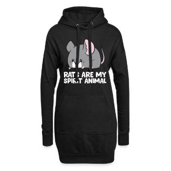 Les rats sont mon animal d’âme Rat mignon - Sweat-shirt à capuche long Femme - noir - Devant