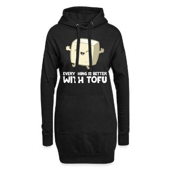 Tofu Vegan Nourriture Végétarienne Tout est mieux - Sweat-shirt à capuche long Femme - noir - Devant