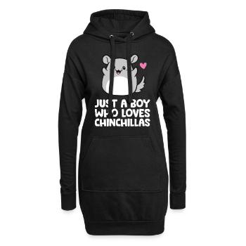 Juste un garçon qui aime les chinchillas - Sweat-shirt à capuche long Femme - noir - Devant