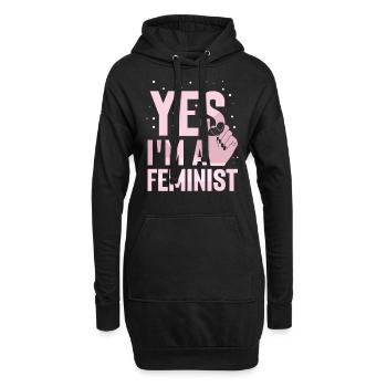 Ja Ich Bin Ein Feminist Feministisch Feminismus - Hoodie-Kleid - Schwarz - Vorne