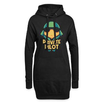 Privatpilot Jet Leichtflugzeug Kleinflugzeug - Hoodie-Kleid - Schwarz - Vorne