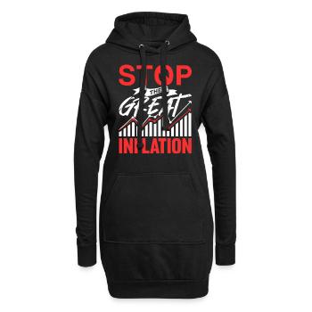 Arrête la stagflation de l’humour de la grande inflation - Sweat-shirt à capuche long Femme - noir - Devant
