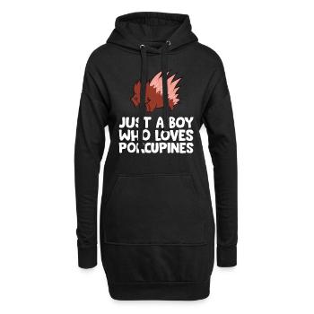 Juste un garçon qui aime les porcs-épics - Sweat-shirt à capuche long Femme - noir - Devant