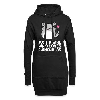 Nur ein Mädchen, das Chinchillas liebt - Hoodie-Kleid - Schwarz - Vorne