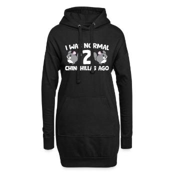 Chinchilla-Tierhalter Ich war vor 2 Chinchillas - Hoodie-Kleid - Schwarz - Vorne
