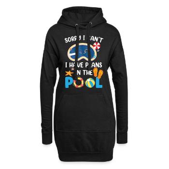 Je ne peux pas avoir de plans pour la piscine désolé - Sweat-shirt à capuche long Femme - noir - Devant