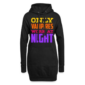 Seuls les vampires travaillent le jour en disant la nuit - Sweat-shirt à capuche long Femme - noir - Devant