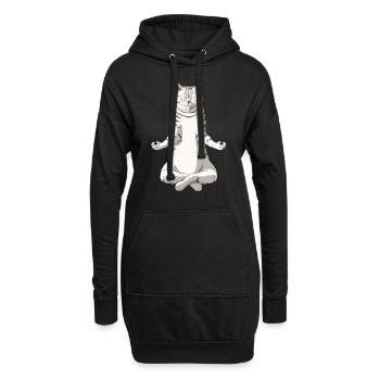 Yoga Spotted British Shorthair Cat - Sweat-shirt à capuche long Femme - noir - Devant