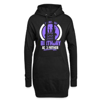 Es Ist Mein Erster Geburtstag Als Vater Papa Papi - Hoodie-Kleid - Schwarz - Vorne