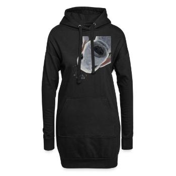 Curieux chien Bedlington Terrier - Sweat-shirt à capuche long Femme - noir - Devant
