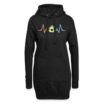 Agent immobilier Heartbeat Gift Open House Home - Sweat-shirt à capuche long Femme - noir - Devant