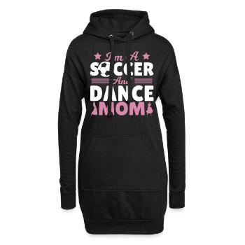 Je suis une maman de soccer et de danse - Sweat-shirt à capuche long Femme - noir - Devant