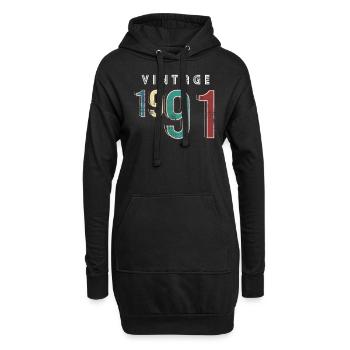 Millésime 1991 Anniversaire Né année 1991 - Sweat-shirt à capuche long Femme - noir - Devant