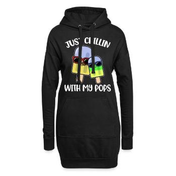 Just Chillin With My Pops Eis Geschenk - Hoodie-Kleid - Schwarz - Vorne