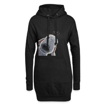 Drôle de chien curieux Bedlington Terrier - Sweat-shirt à capuche long Femme - noir - Devant