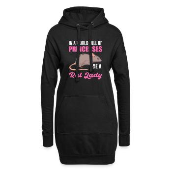 Dans un monde plein de princesses, soyez une dame rat - Sweat-shirt à capuche long Femme - noir - Devant